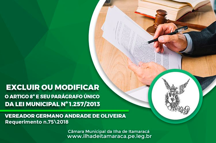 Alteração no Artigo 8º da Lei Municipal nº 1.257/2013